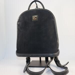 Vintage Dooney & Bourke Black Leather Backpack Made in USA Duck Logo